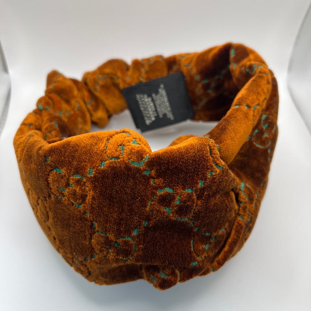Authentic!! Gucci GG Velvet Headband in Rich Brown